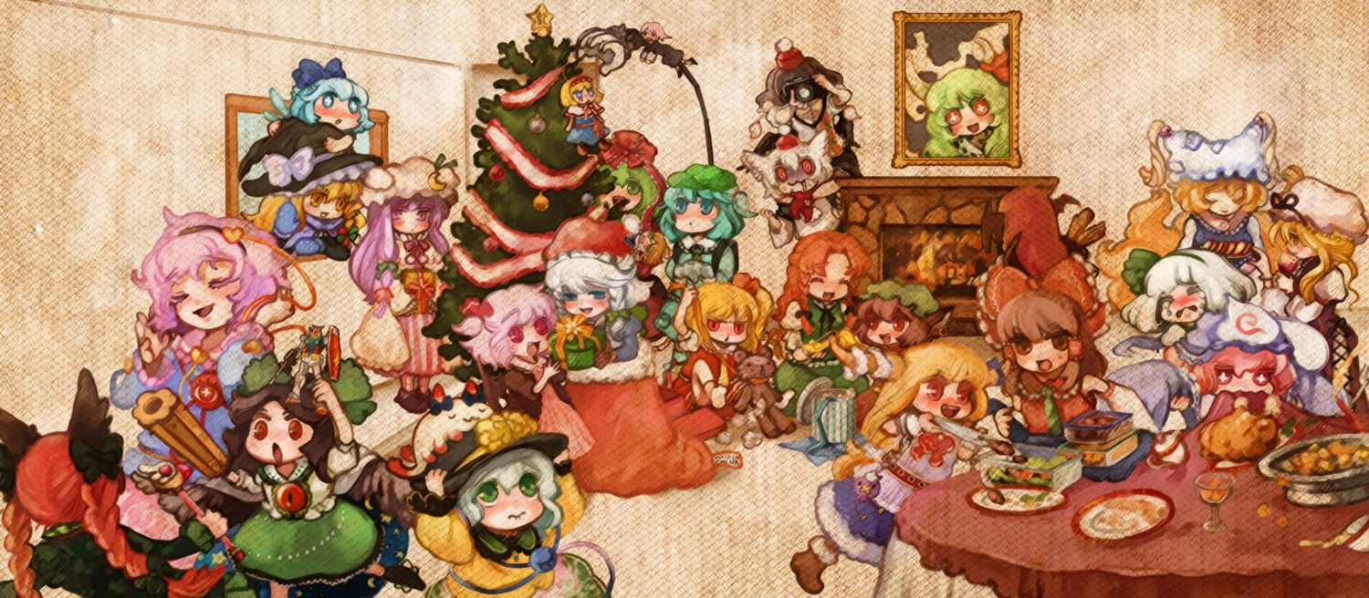 alice_margatroid card_captor_sakura chen christmas cirno flandre_scarlet hakurei_reimu hong_meiling horns ibuki_suika inubashiri_momiji izayoi_sakuya kaenbyou_rin kagiyama_hina kamishirasawa_keine kawashiro_nitori kirisame_marisa koakuma komeiji_koishi komeiji_satori konpaku_youmu makenshi_chrona mizuhashi_parsee patchouli_knowledge reiuji_utsuho remilia_scarlet ruto saigyouji_yuyuko shameimaru_aya soul_eater touhou yakumo_ran yakumo_yukari yukkuri_shiteitte_ne