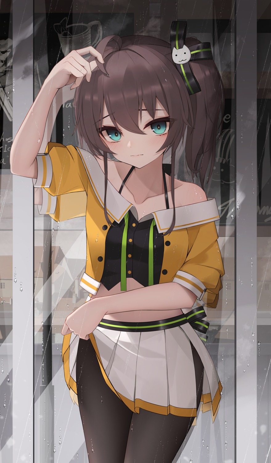 hololive natsuiro_matsuri pantyhose skirt_lift thomas_8000