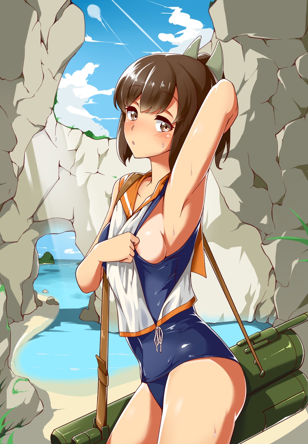 aoi_renji i-401_(kancolle) kantai_collection school_swimsuit seifuku swimsuits