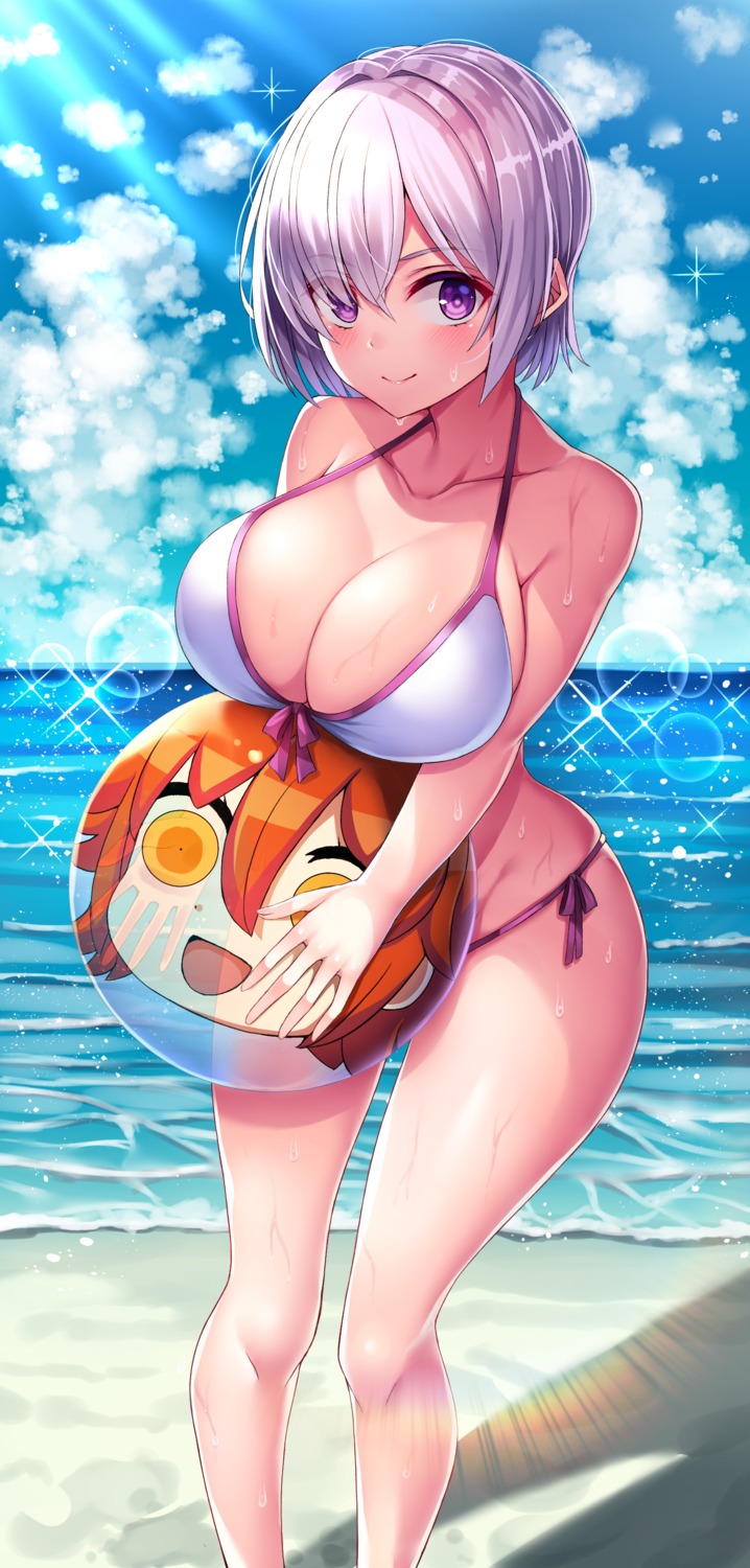 beeyan bikini cleavage fate/grand_order fujimaru_ritsuka_(female) mash_kyrielight swimsuits wet