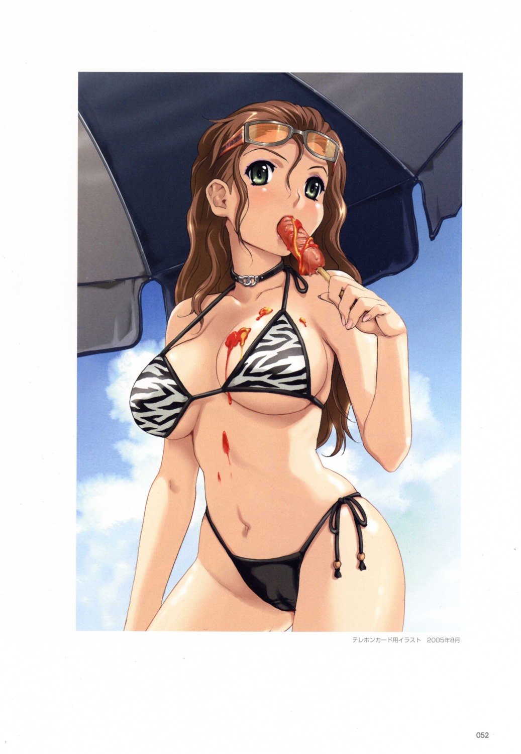 bikini cameltoe cream happoubi_jin megane swimsuits