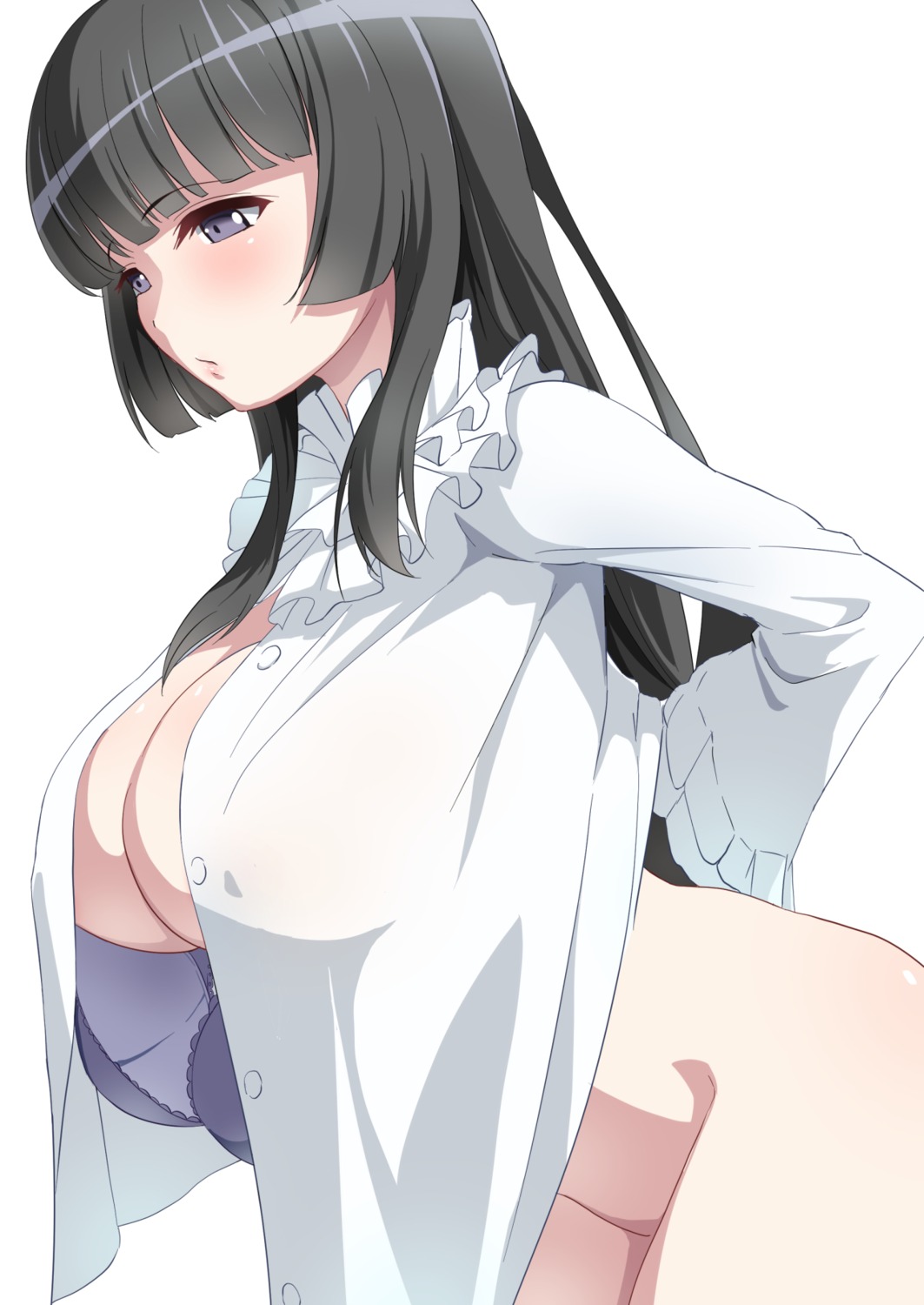 bang_dream! bottomless bra open_shirt sakamata see_through shirokane_rinko undressing