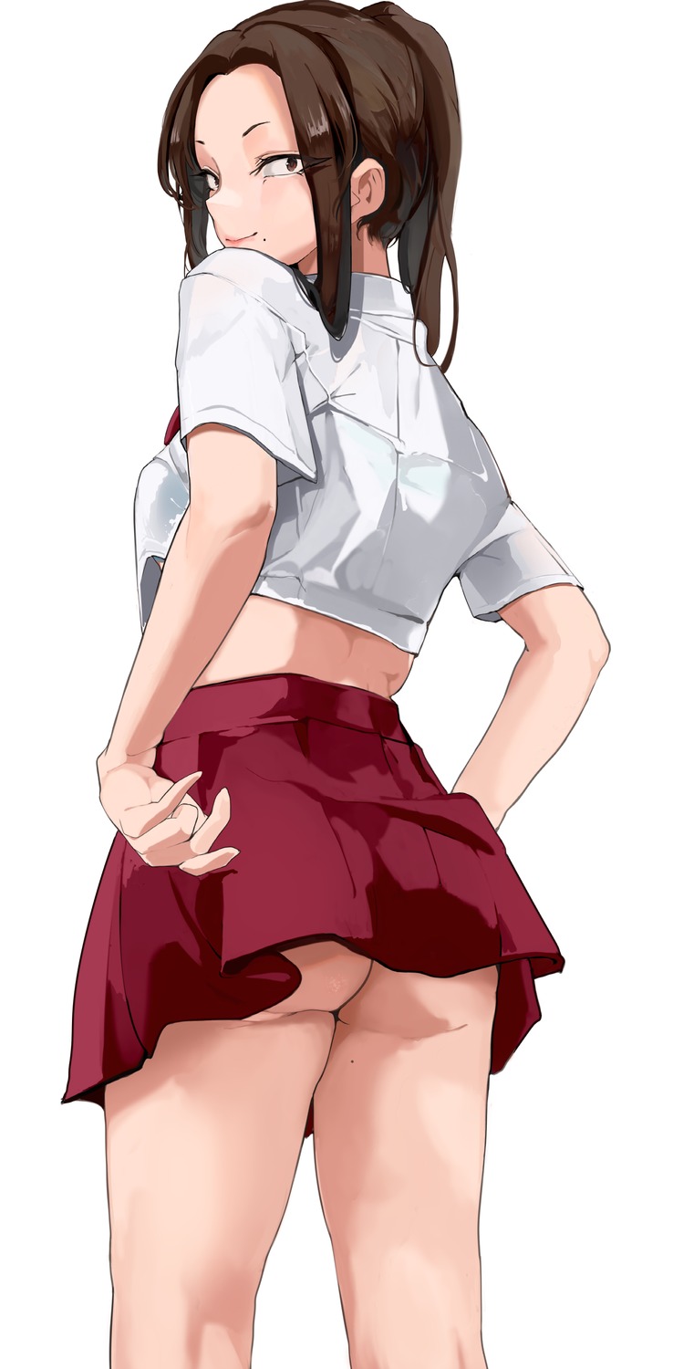 ass komi-san_wa_komyushou_desu. mamimi_(mamamimi) nopan onemine_nene seifuku skirt_lift