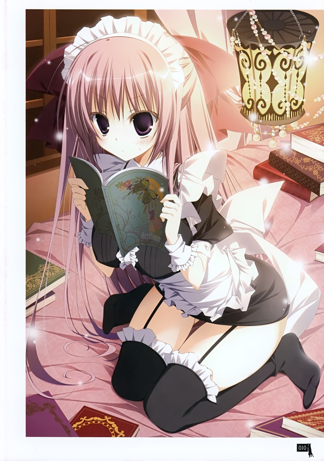 inugami_kira maid stockings thighhighs