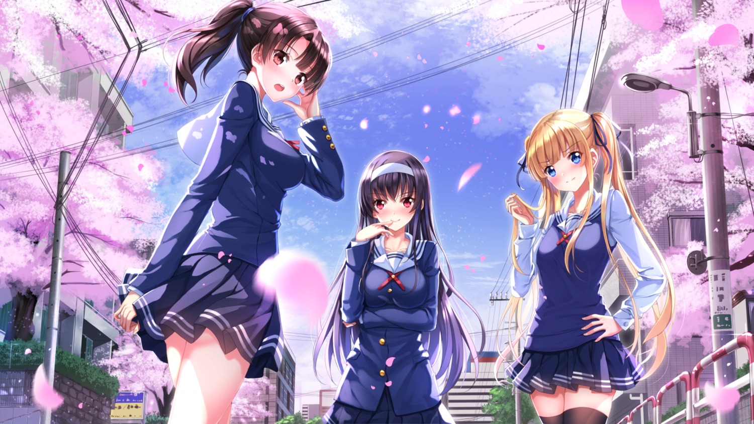 kasumigaoka_utaha katou_megumi saenai_heroine_no_sodatekata sawamura_spencer_eriri seifuku swordsouls thighhighs wallpaper