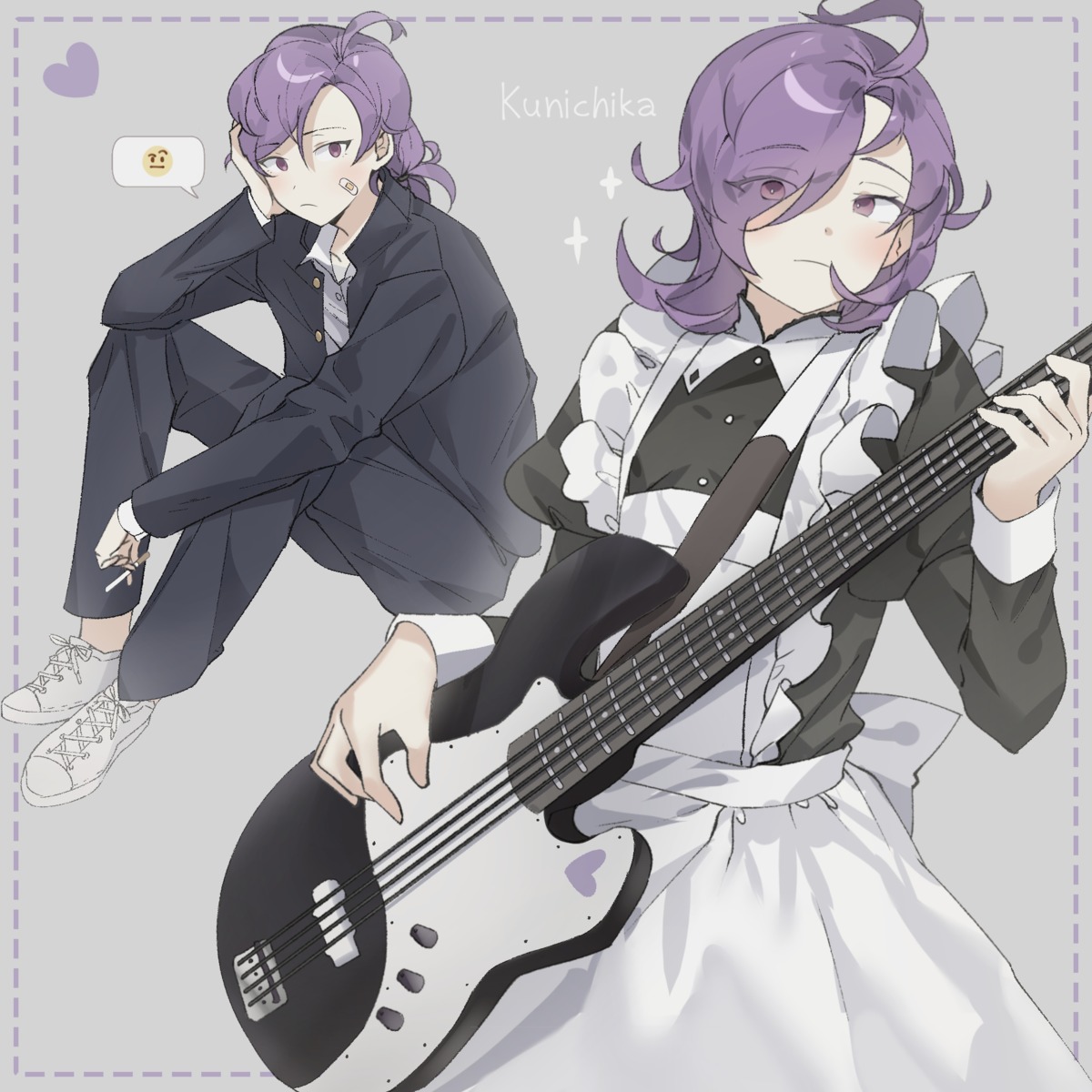 bandaid crossdress gogoco guitar maid seifuku