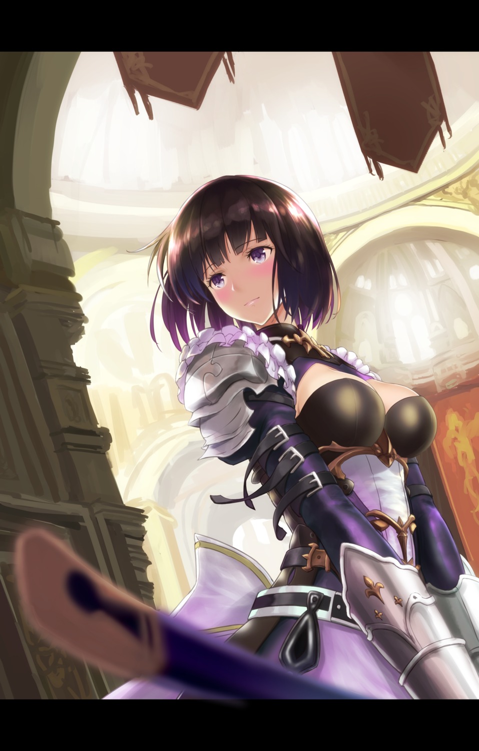 aiu_eo armor cleavage dress shadowverse sword