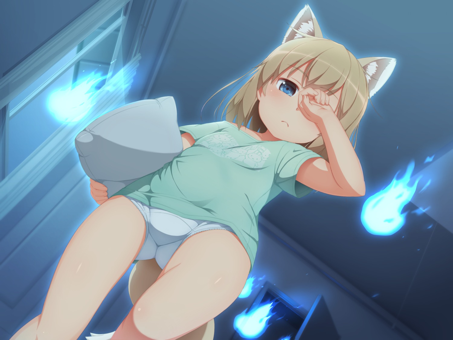 animal_ears kitsune pantsu tachimi_(basue) tail