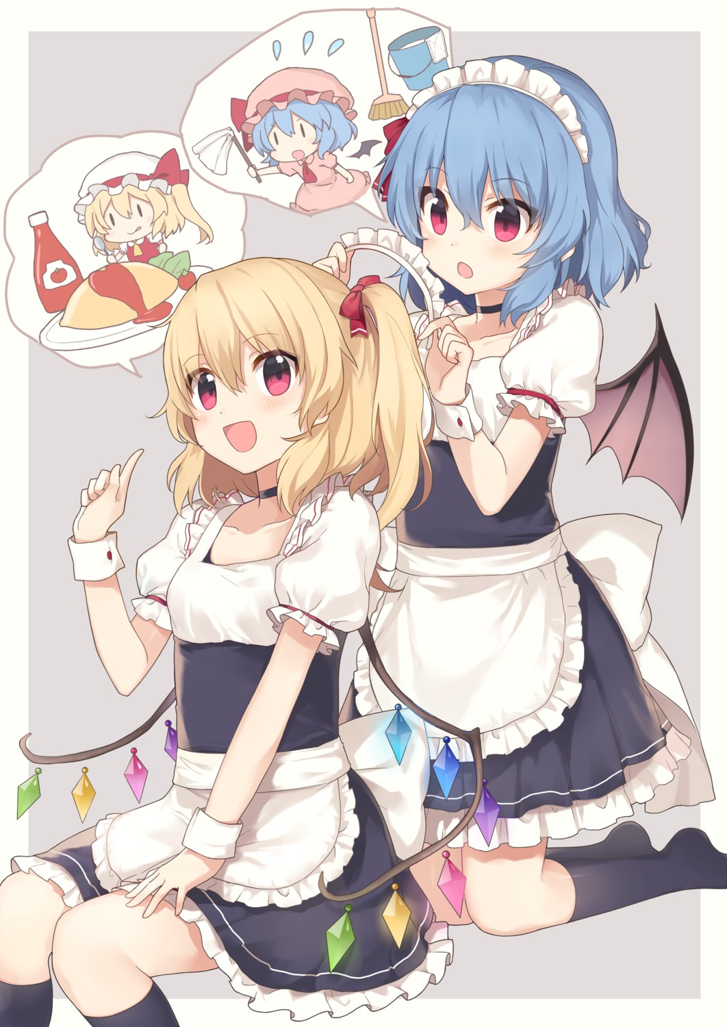 flandre_scarlet maid remilia_scarlet touhou wings yada_(xxxadaman)