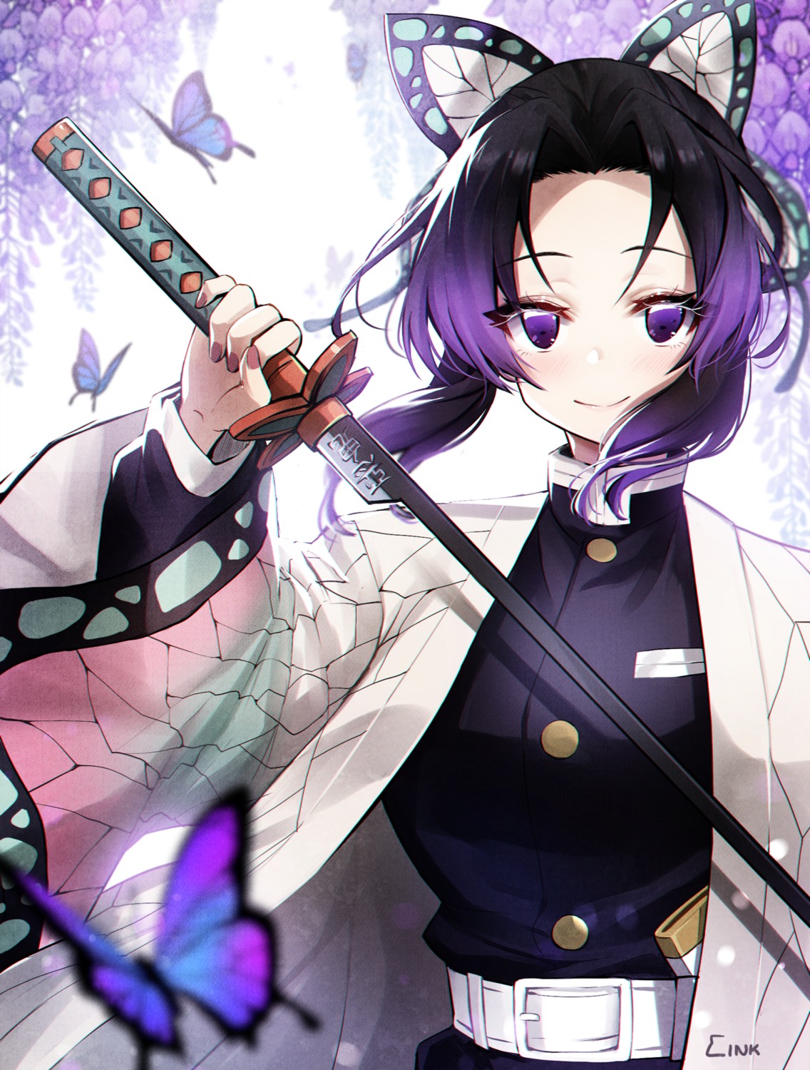 ankkoyom japanese_clothes kimetsu_no_yaiba kochou_shinobu sword uniform