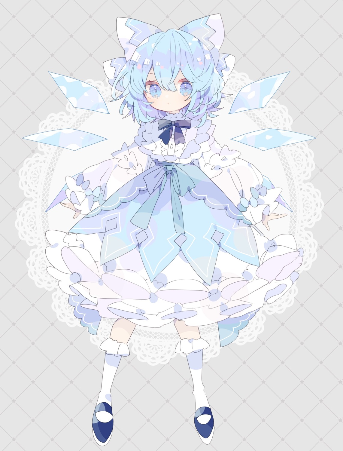 cirno dress nikorashika touhou wings