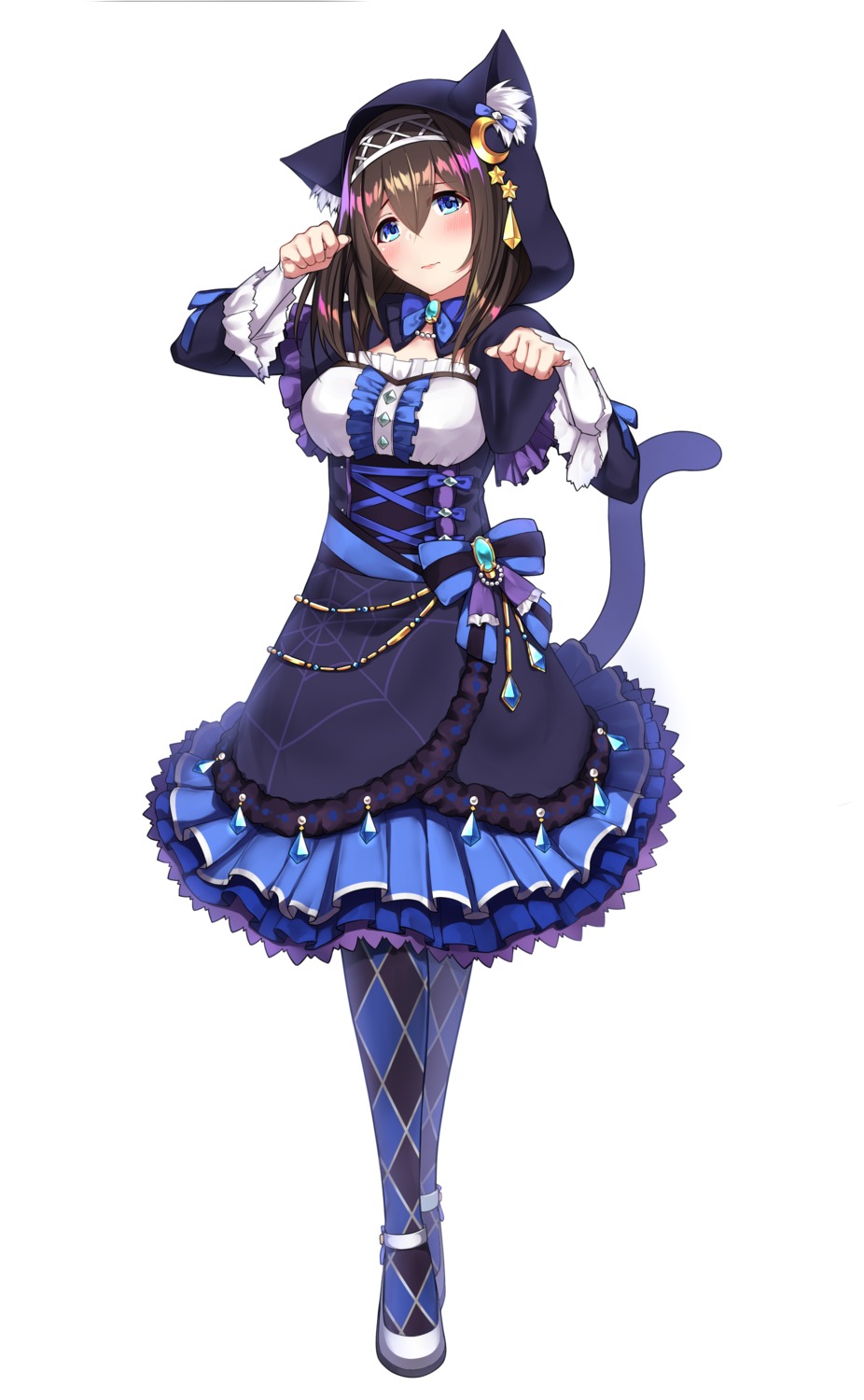 animal_ears dress go-1 gothic_lolita halloween lolita_fashion nekomimi pantyhose sagisawa_fumika tail the_idolm@ster the_idolm@ster_cinderella_girls