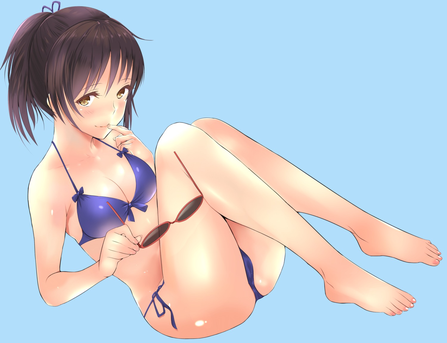 bikini bonfurai cameltoe cleavage feet kaga_(kancolle) kantai_collection megane swimsuits