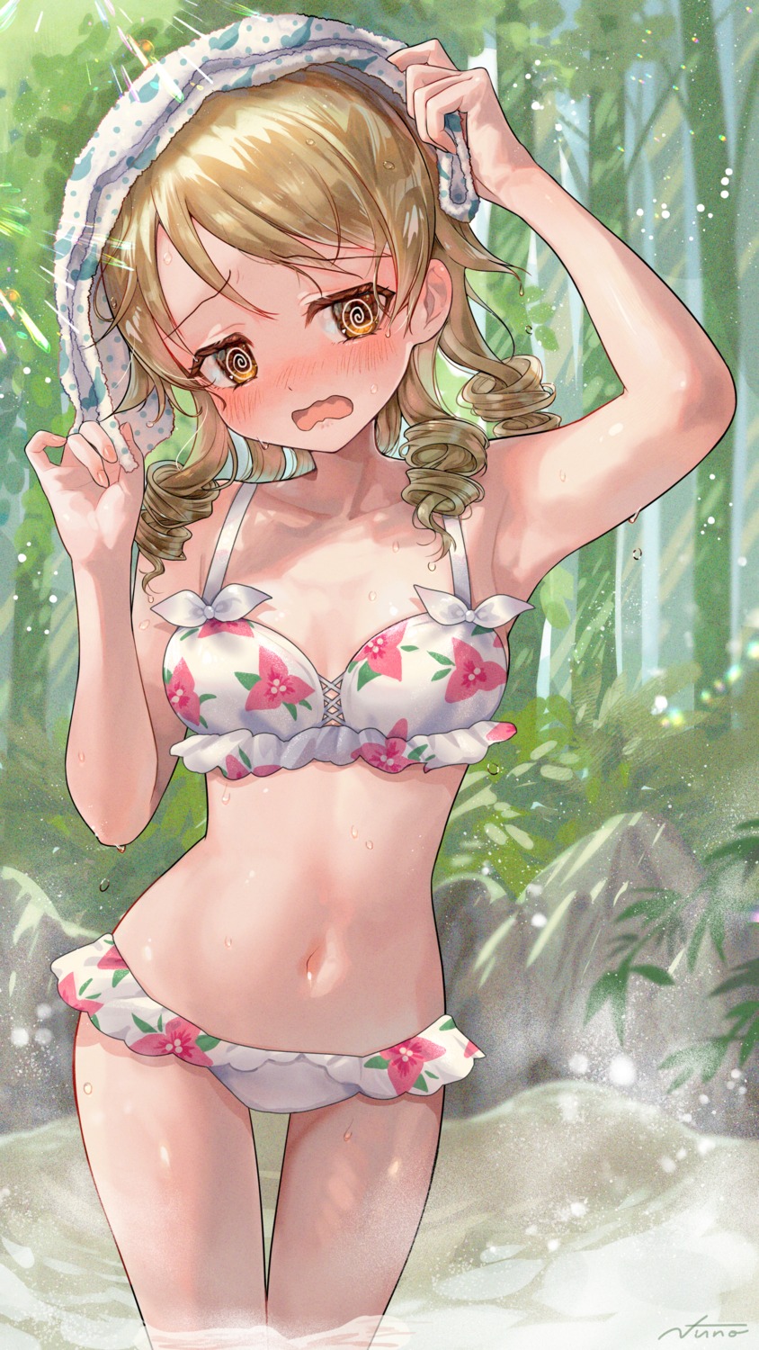 bikini cleavage morikubo_nono swimsuits the_idolm@ster the_idolm@ster_cinderella_girls wet yukinuno