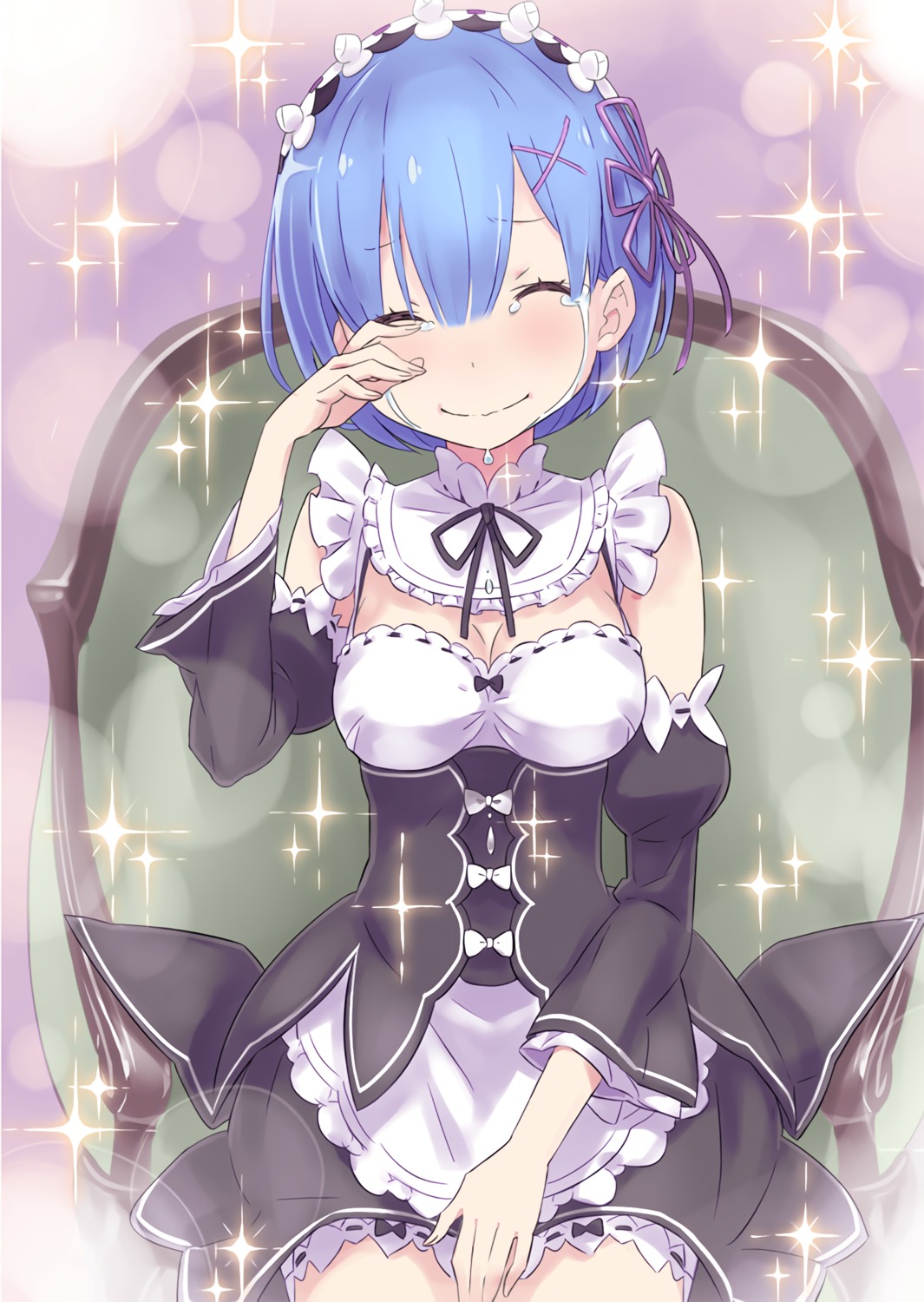 cleavage maid ootsuka_shinichirou re_zero_kara_hajimeru_isekai_seikatsu rem_(re_zero)