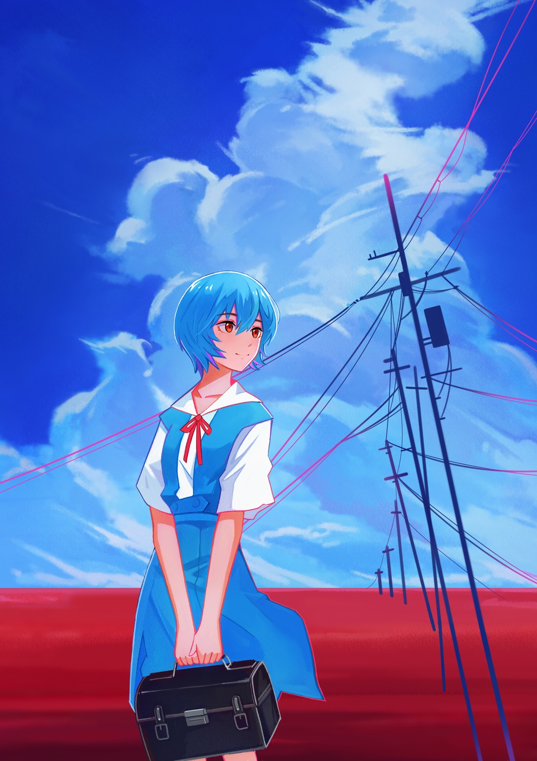 ayanami_rei neon_genesis_evangelion seifuku wen_hao_lai