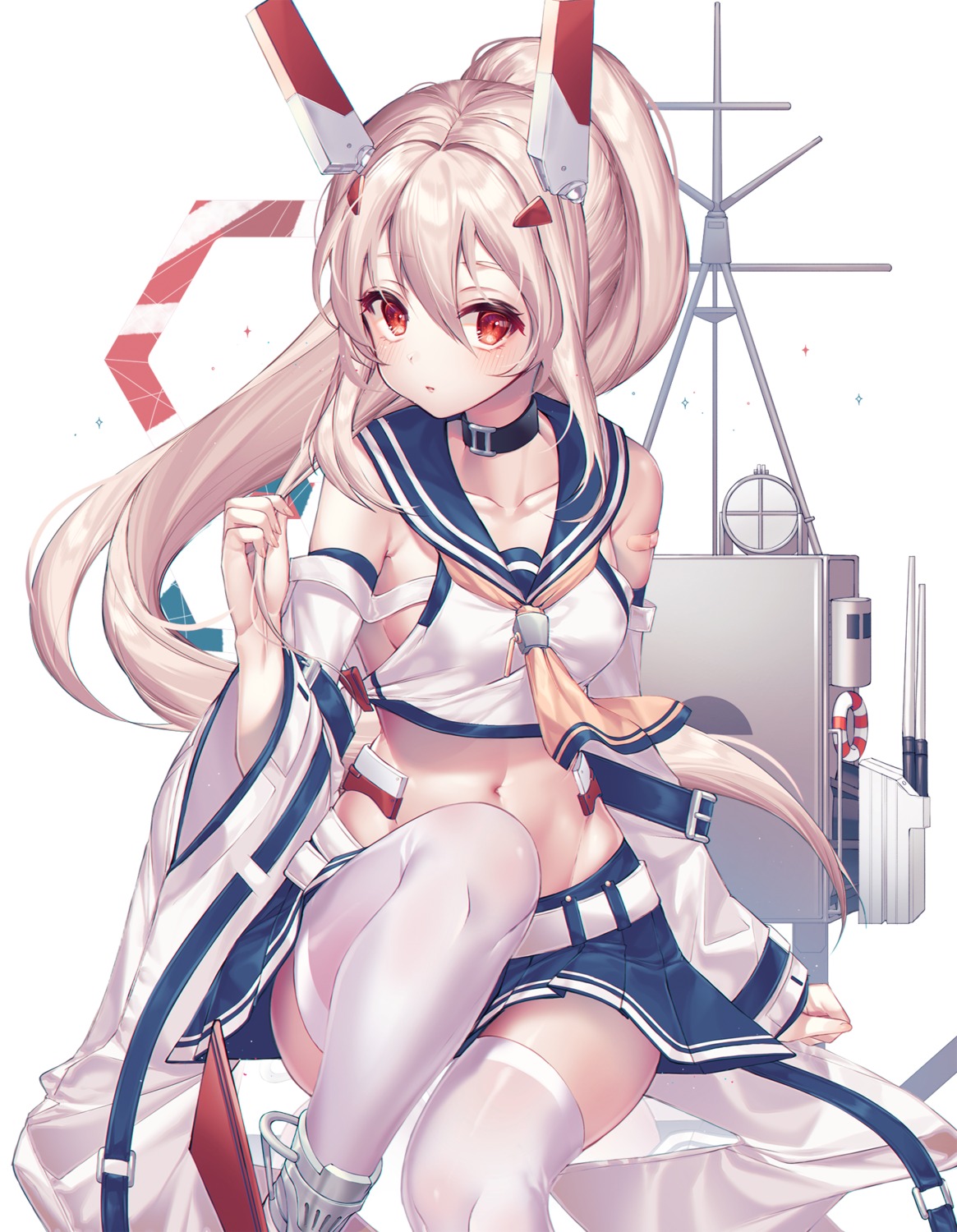 ayanami_(azur_lane) azur_lane kinty seifuku thighhighs