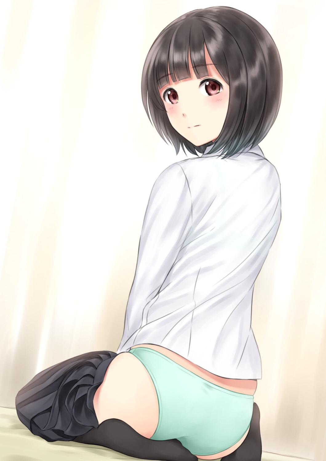 ass bashosho pantsu seifuku thighhighs