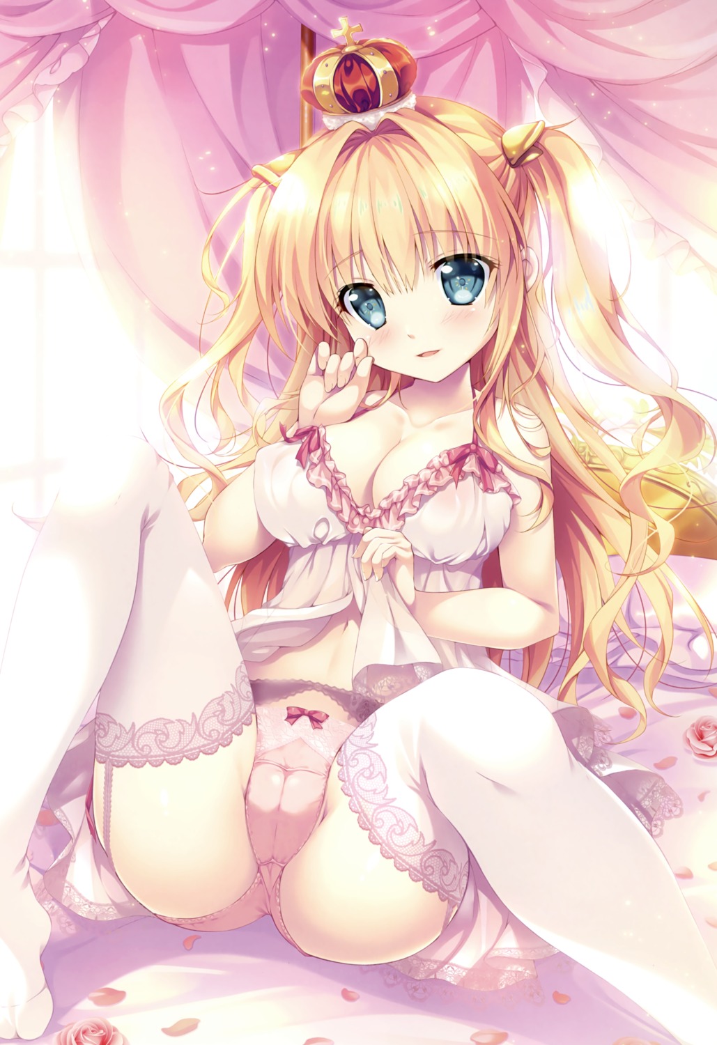 areola cameltoe garter_belt lingerie mikeou pantsu see_through skirt_lift stockings thighhighs