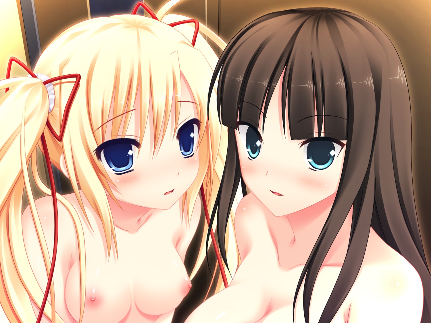 game_cg makita_maki mecha_con! naked narusawa_sora nipples onomatope* sakurajima_moe sawatari_saki