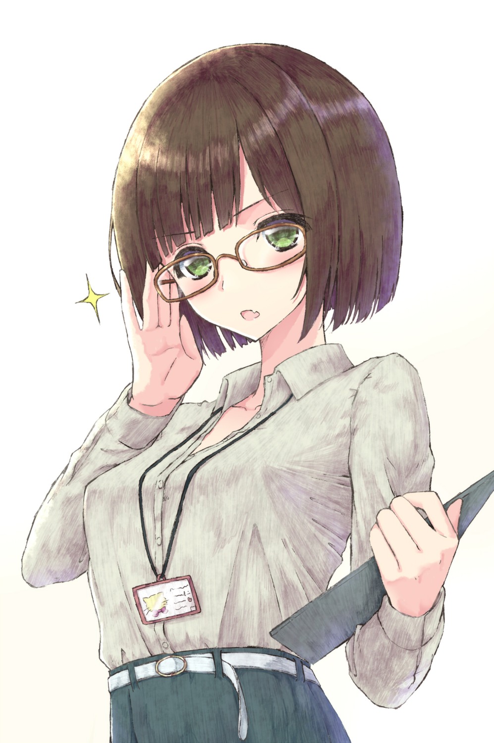 aramachi dress_shirt maekawa_miku megane the_idolm@ster the_idolm@ster_cinderella_girls