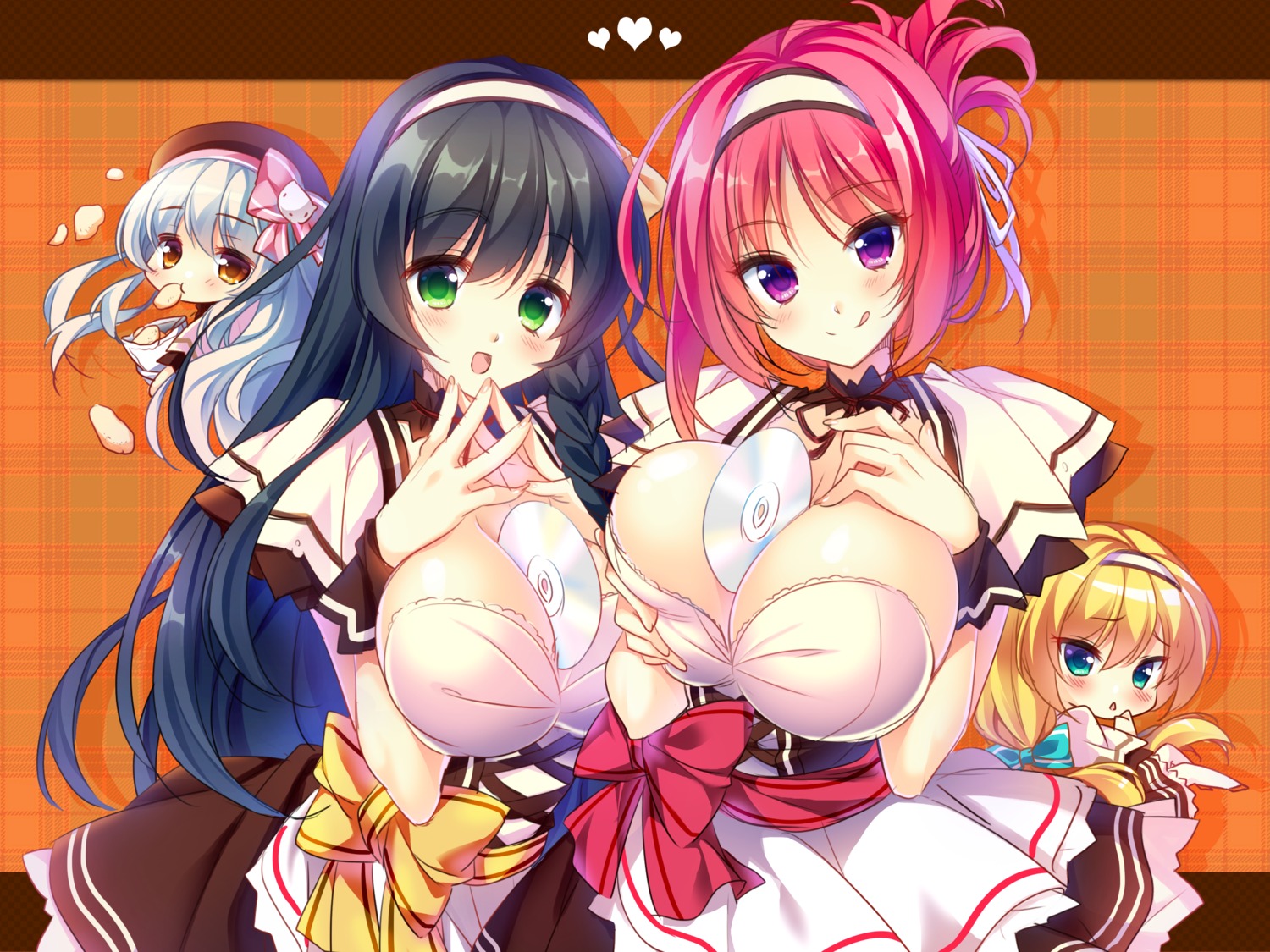 breast_hold cleavage kimi_to_koisuru_gakuen_kissa maid reon suzushiro_atsushi waitress