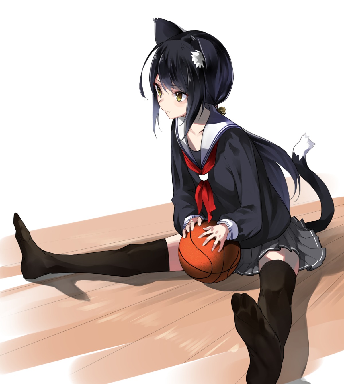 animal_ears basketball feet nekomimi nuqura seifuku tail thighhighs