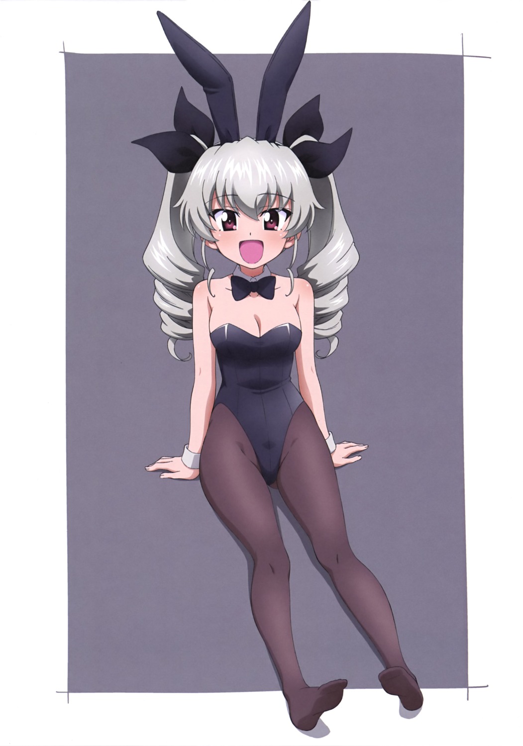 anchovy animal_ears bunny_ears bunny_girl cleavage feet girls_und_panzer pantyhose tagme