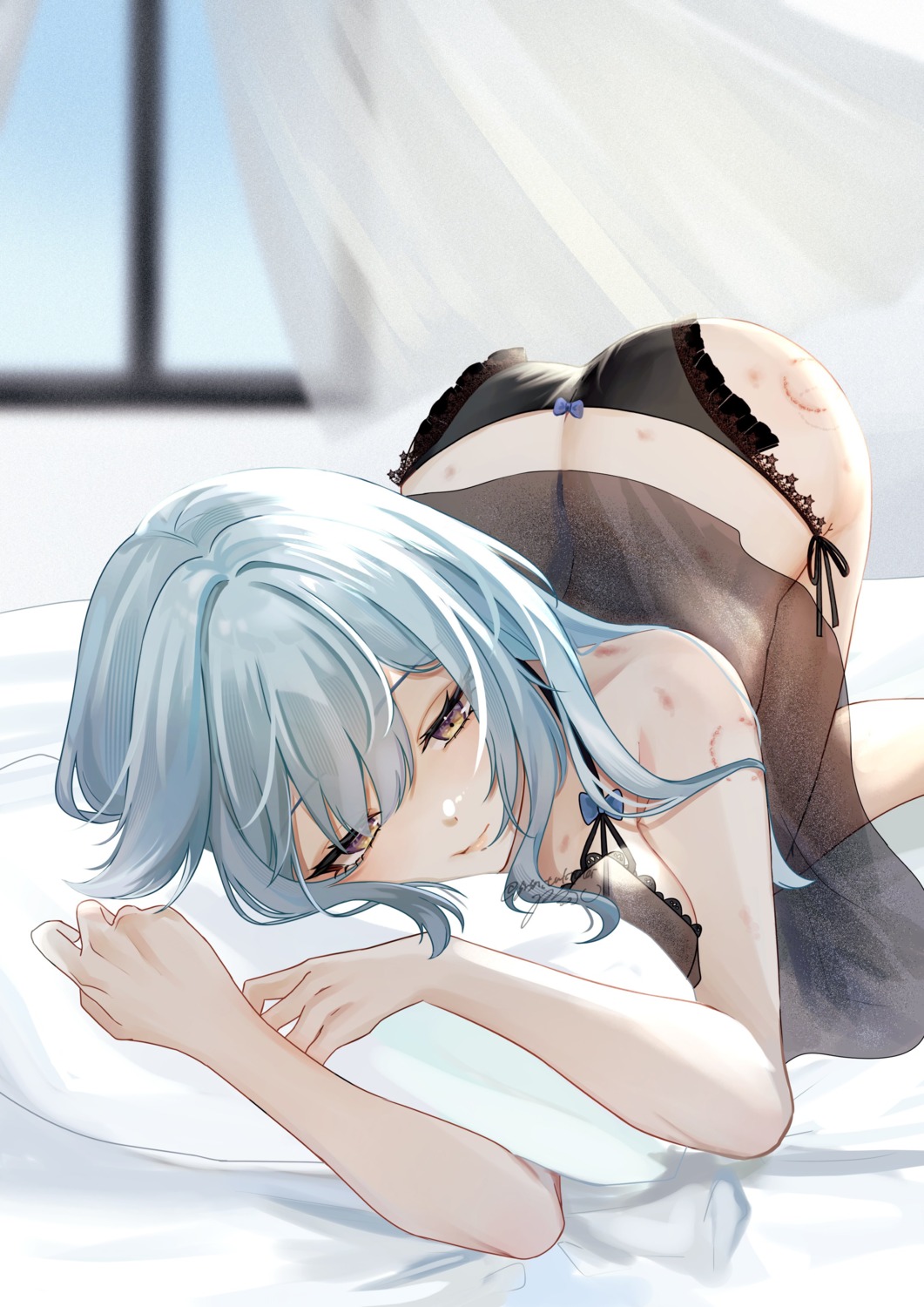 eula genshin_impact gnsn_tukituki lingerie pantsu see_through string_panties