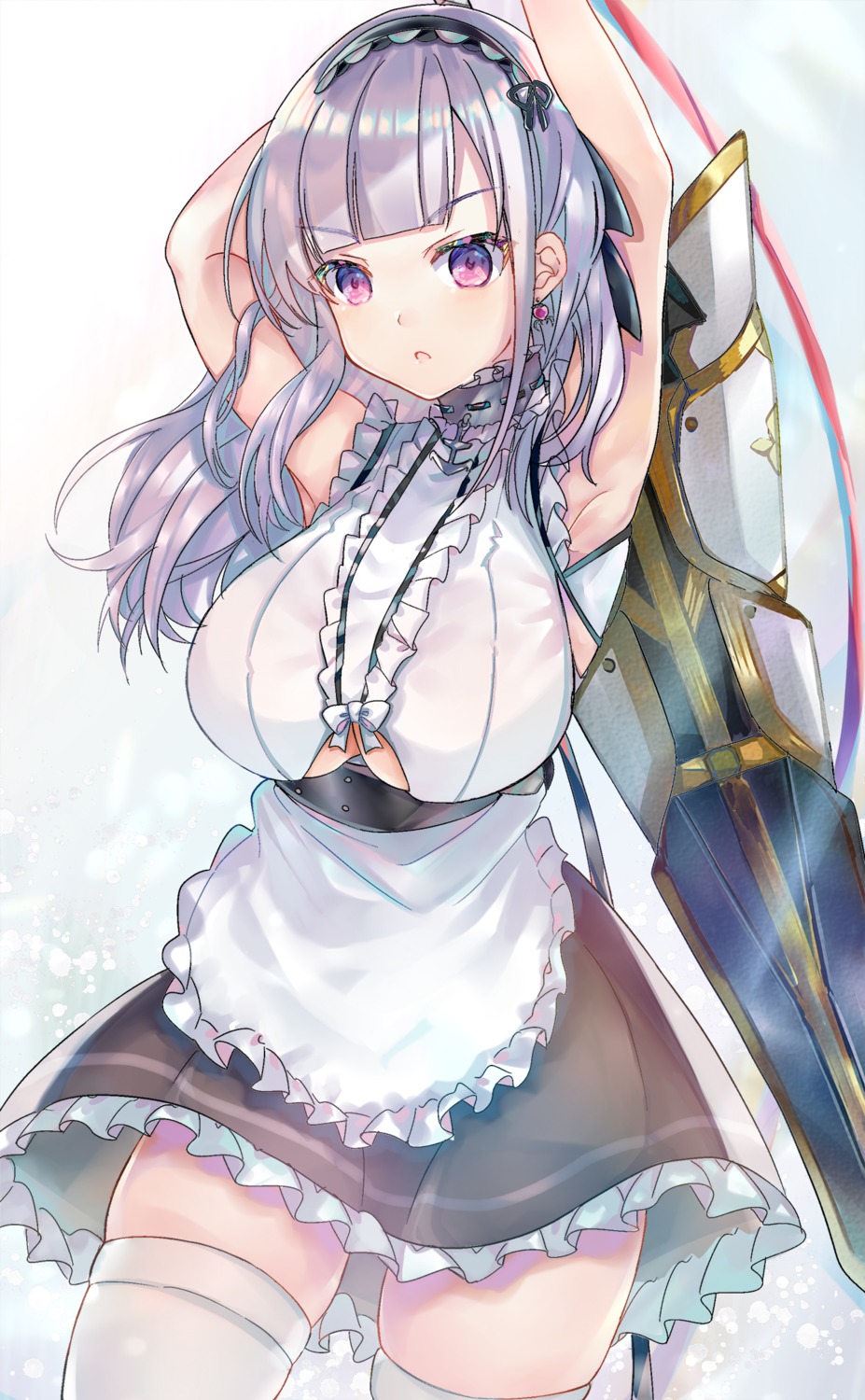 azur_lane dido_(azur_lane) maid shibaebi_(yasaip_game) sword thighhighs