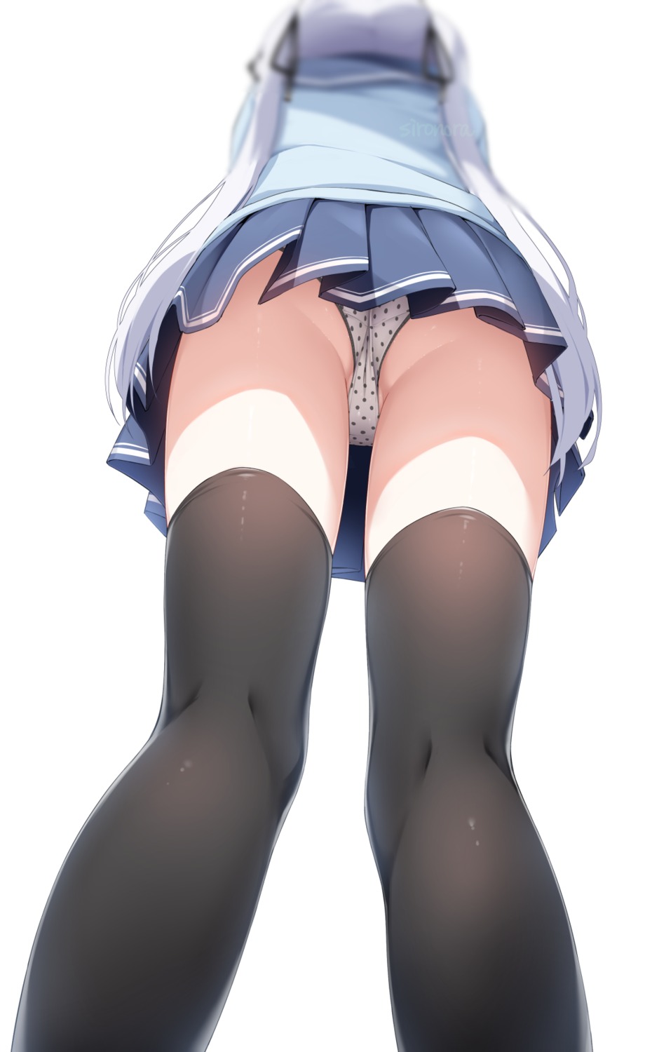 ass loli pantsu seifuku shironora skirt_lift sweater thighhighs