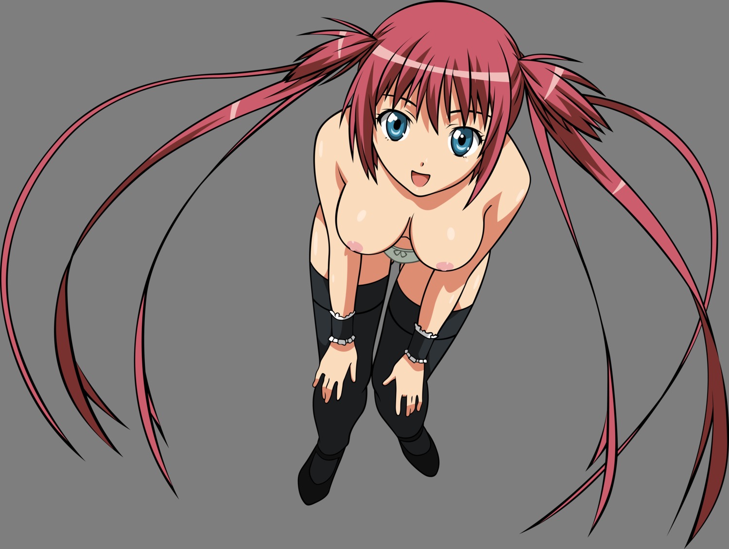 airi nipples pantsu queen's_blade thighhighs topless transparent_png vector_trace