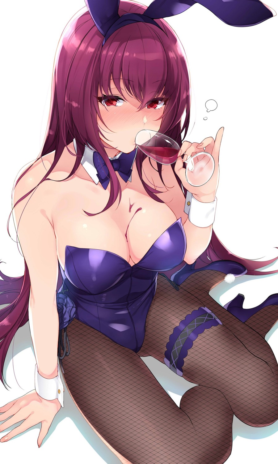 animal_ears bunny_ears bunny_girl cleavage fate/grand_order fishnets garter heels inari_(inariya) pantyhose scathach_(fate/grand_order)