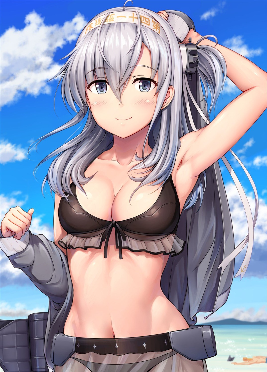 bikini cleavage ichikawa_feesu kantai_collection see_through suzutsuki_(kancolle) swimsuits