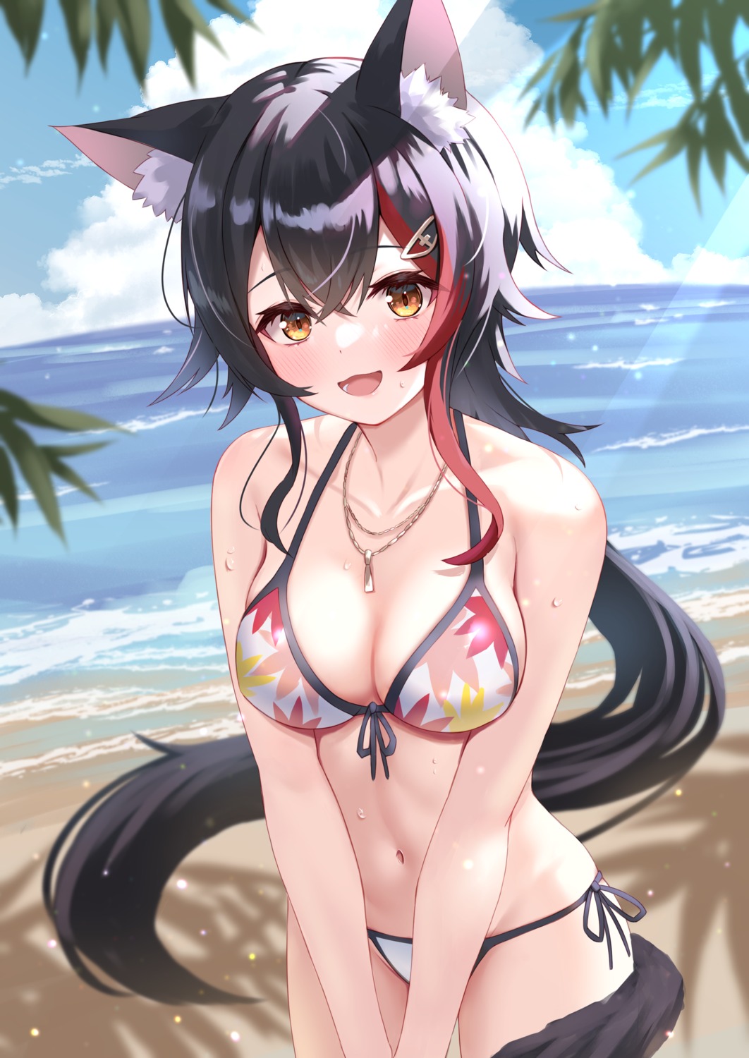 animal_ears bikini hololive hololive_gamers ookami_mio swimsuits tail togemaru