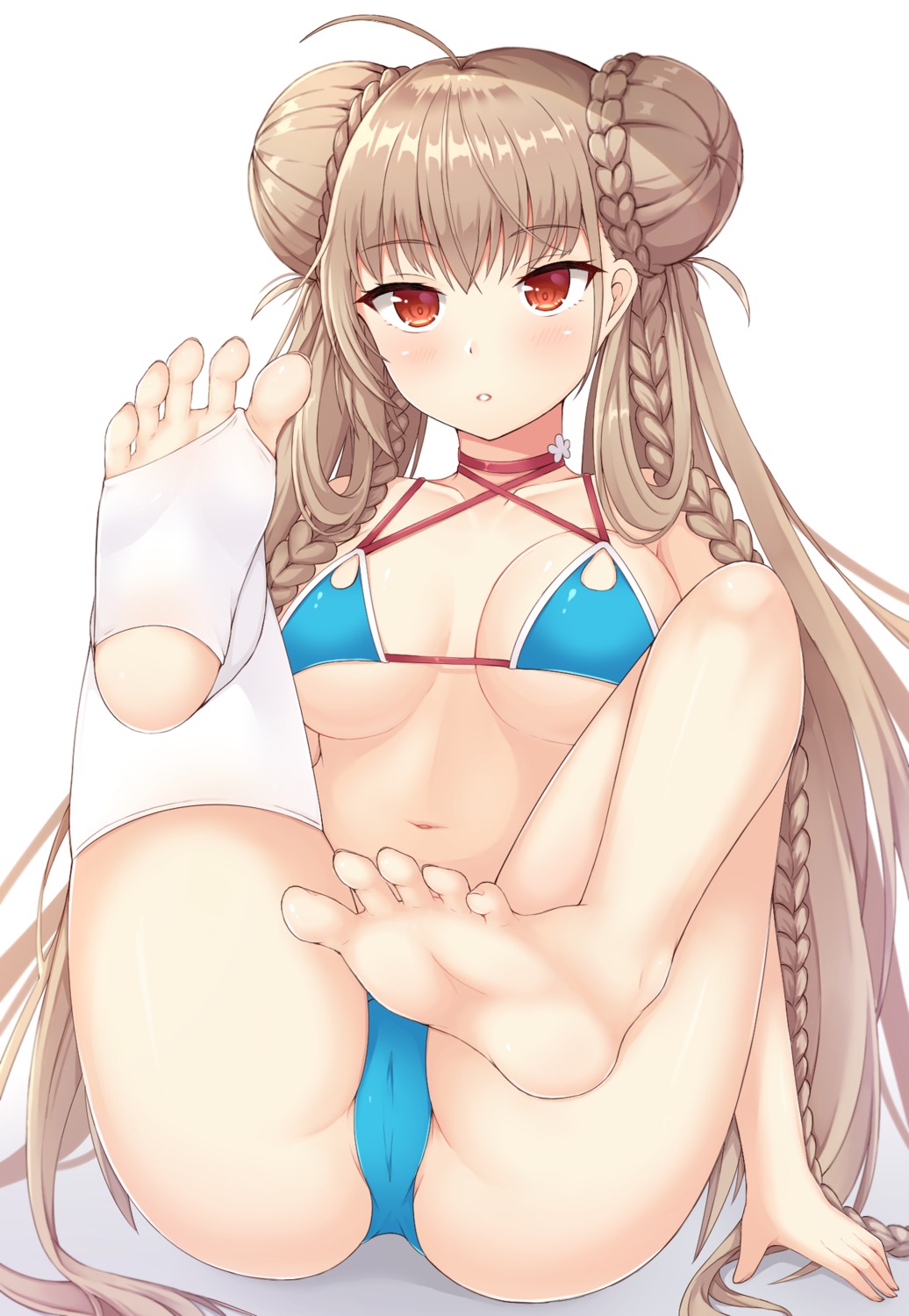 azur_lane bikini cameltoe feet formidable_(azur_lane) seventeen_(st17125) swimsuits thighhighs