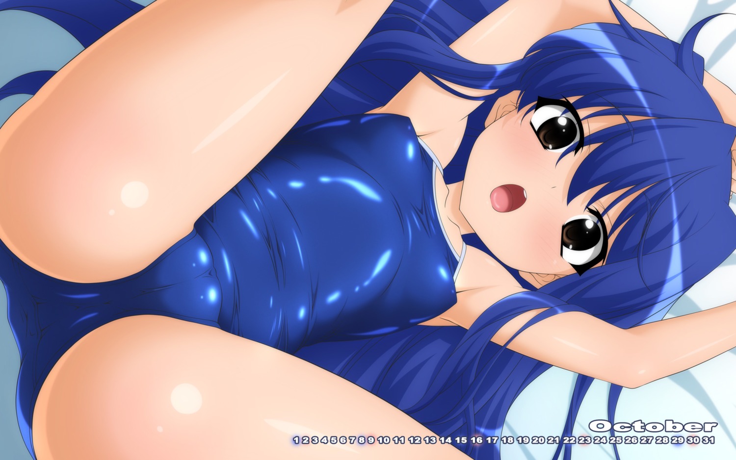 calendar cameltoe erect_nipples loli school_swimsuit swimsuits wallpaper wave_ride