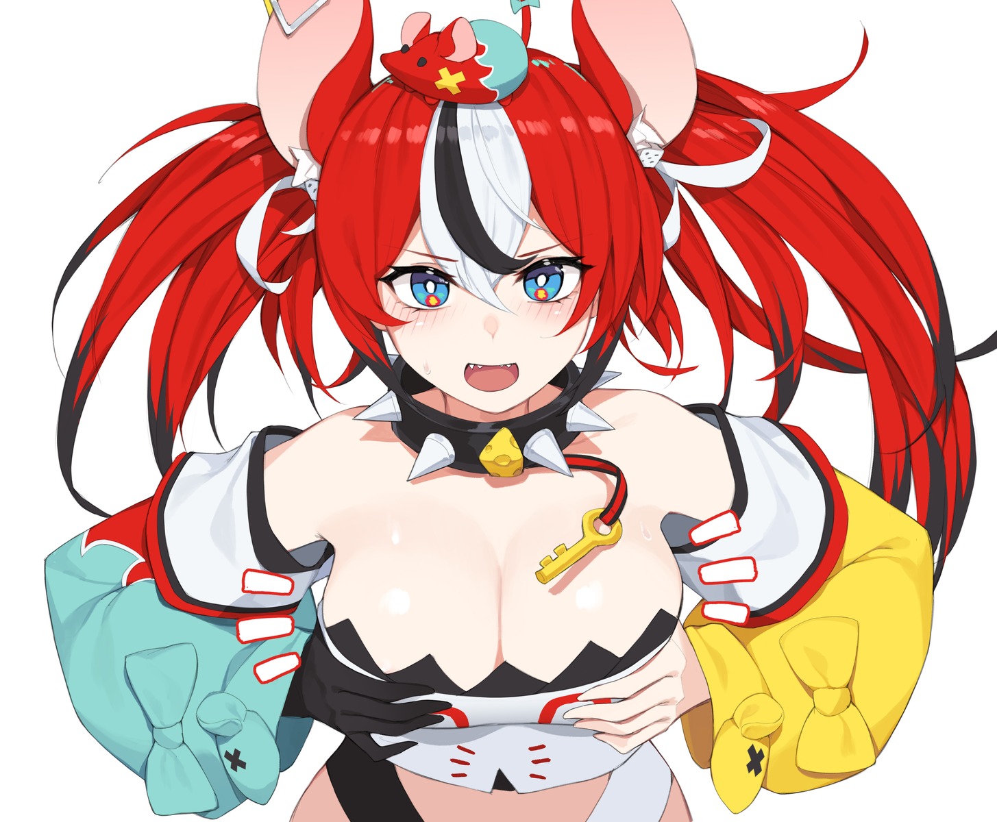 animal_ears breast_hold hakos_baelz hololive hololive_english no_bra pepper0