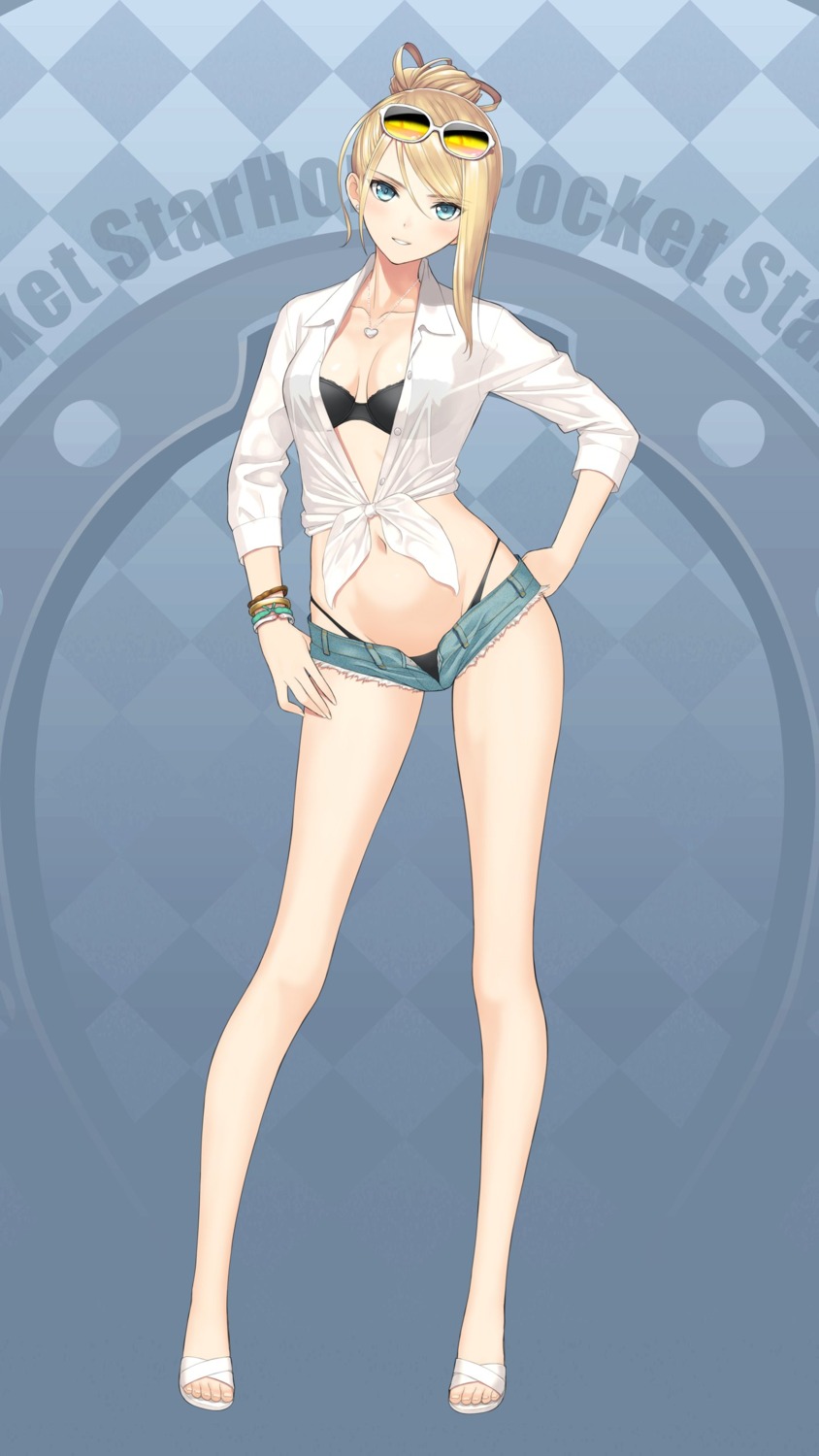 bikini cleavage jpeg_artifacts megane open_shirt see_through swimsuits tony_taka