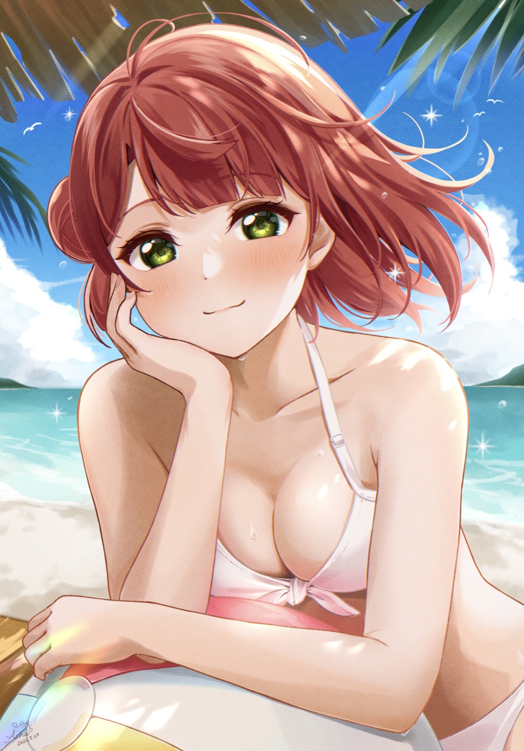 a_chamaru5 bikini cleavage love_live!_nijigasaki_high_school_idol_club swimsuits uehara_ayumu