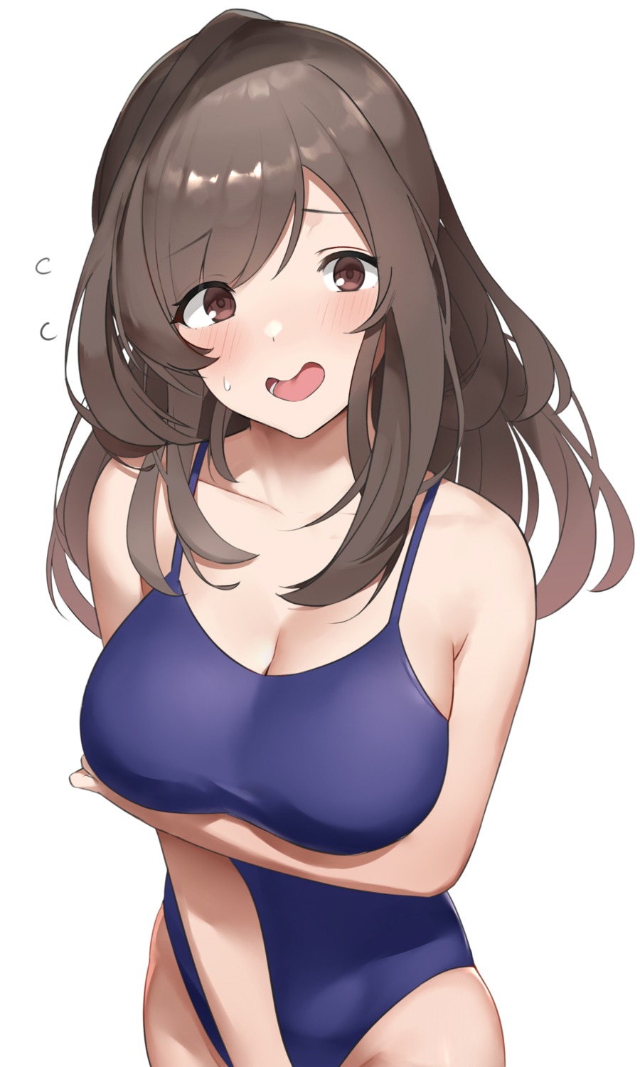 breast_hold cleavage nnoelllll swimsuits the_idolm@ster the_idolm@ster_shiny_colors tsukioka_kogane