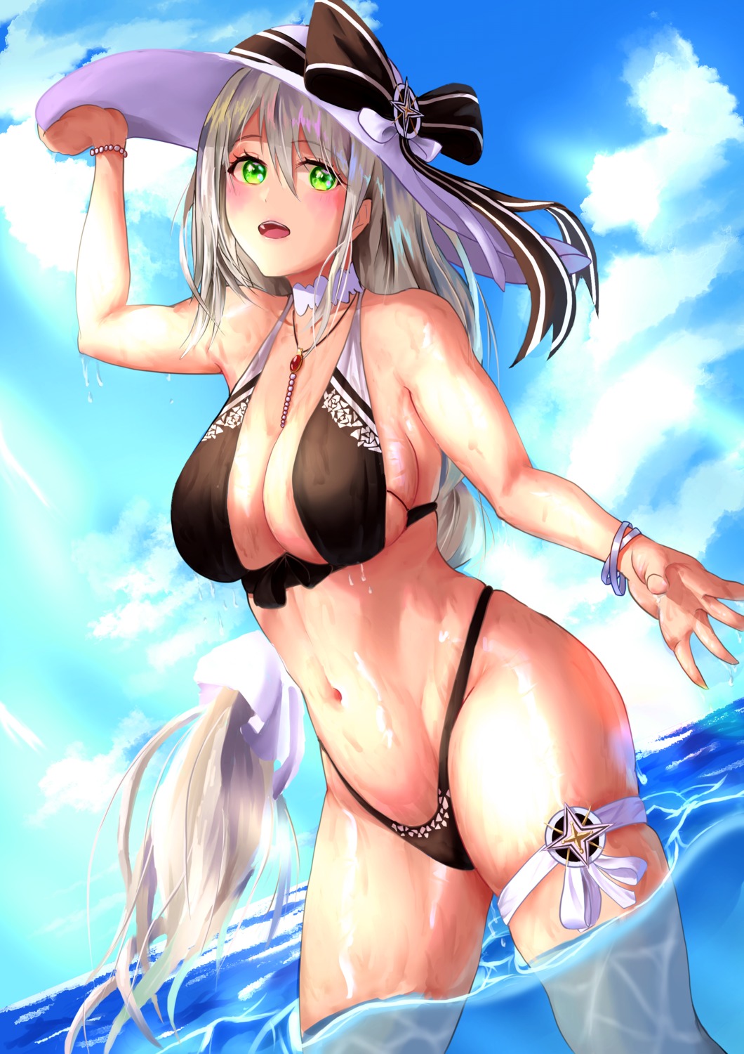 aquila_(azur_lane) azur_lane bikini garter swimsuits tagme wet