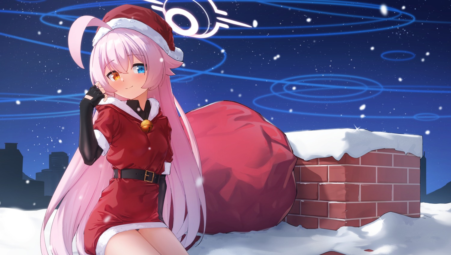 blue_archive christmas dress halo heterochromia loli pantsu takanashi_hoshino wweed