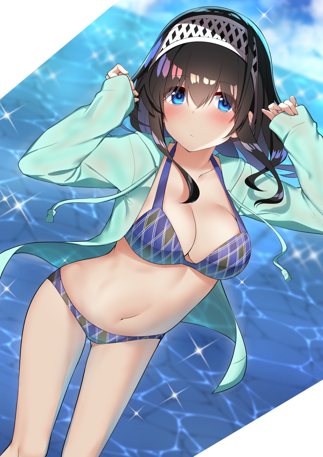 bikini cleavage go-1 open_shirt sagisawa_fumika see_through swimsuits the_idolm@ster the_idolm@ster_cinderella_girls