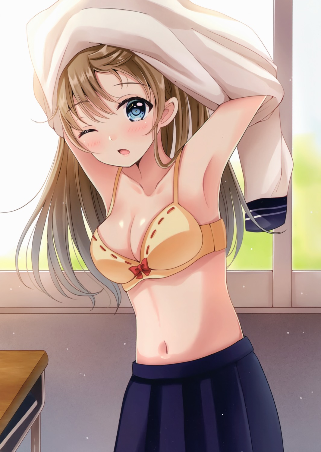 bra hiyoko_sabure sakura_hiyori seifuku undressing