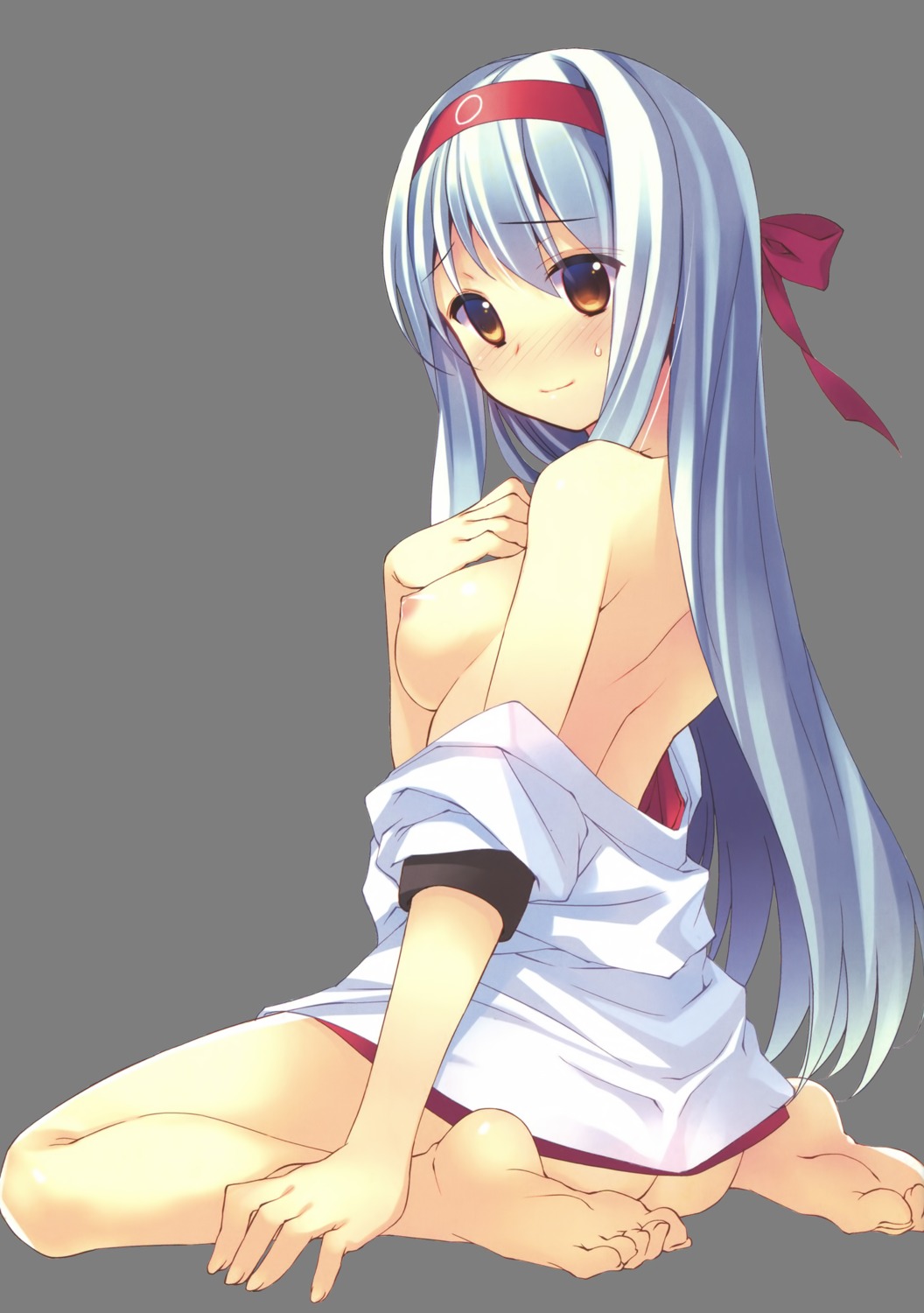 ass bottomless breasts feet kantai_collection nipples no_bra open_shirt shoukaku_(kancolle) takei_ooki ties transparent_png