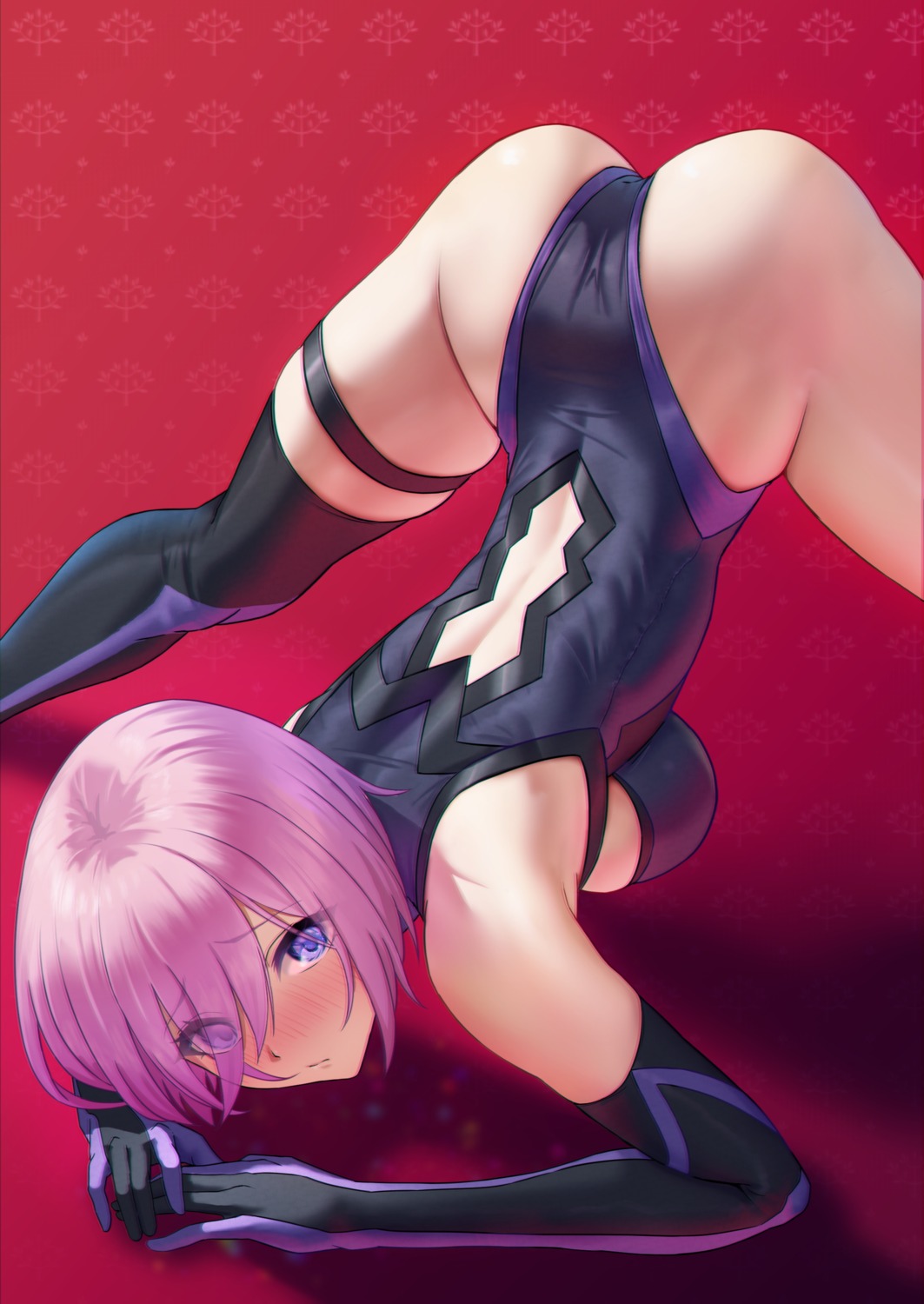 ass fate/grand_order garter leotard mash_kyrielight solar_(happymonk) thighhighs