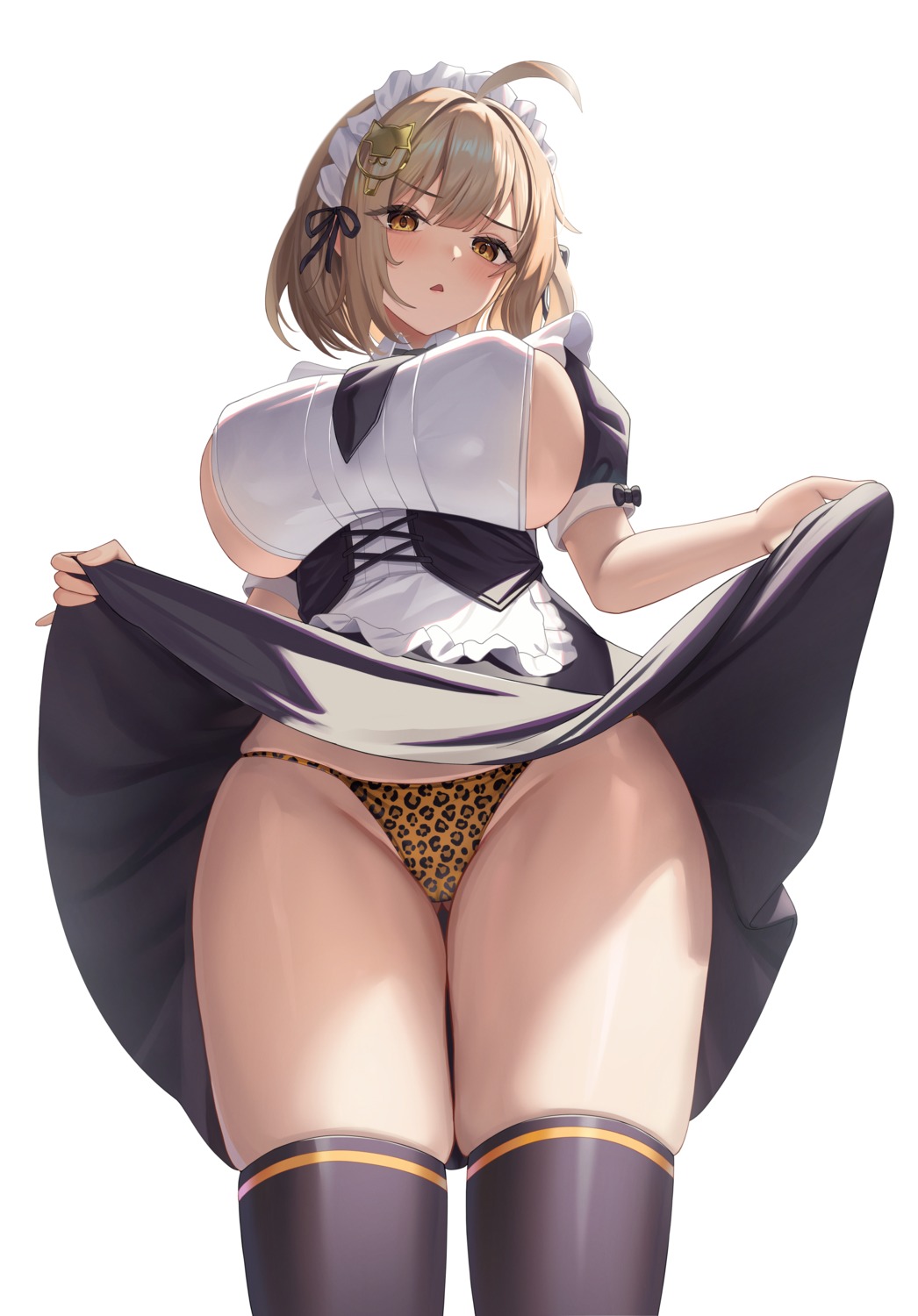 anis goddess_of_victory:_nikke maid no_bra pantsu skirt_lift subob thighhighs thong