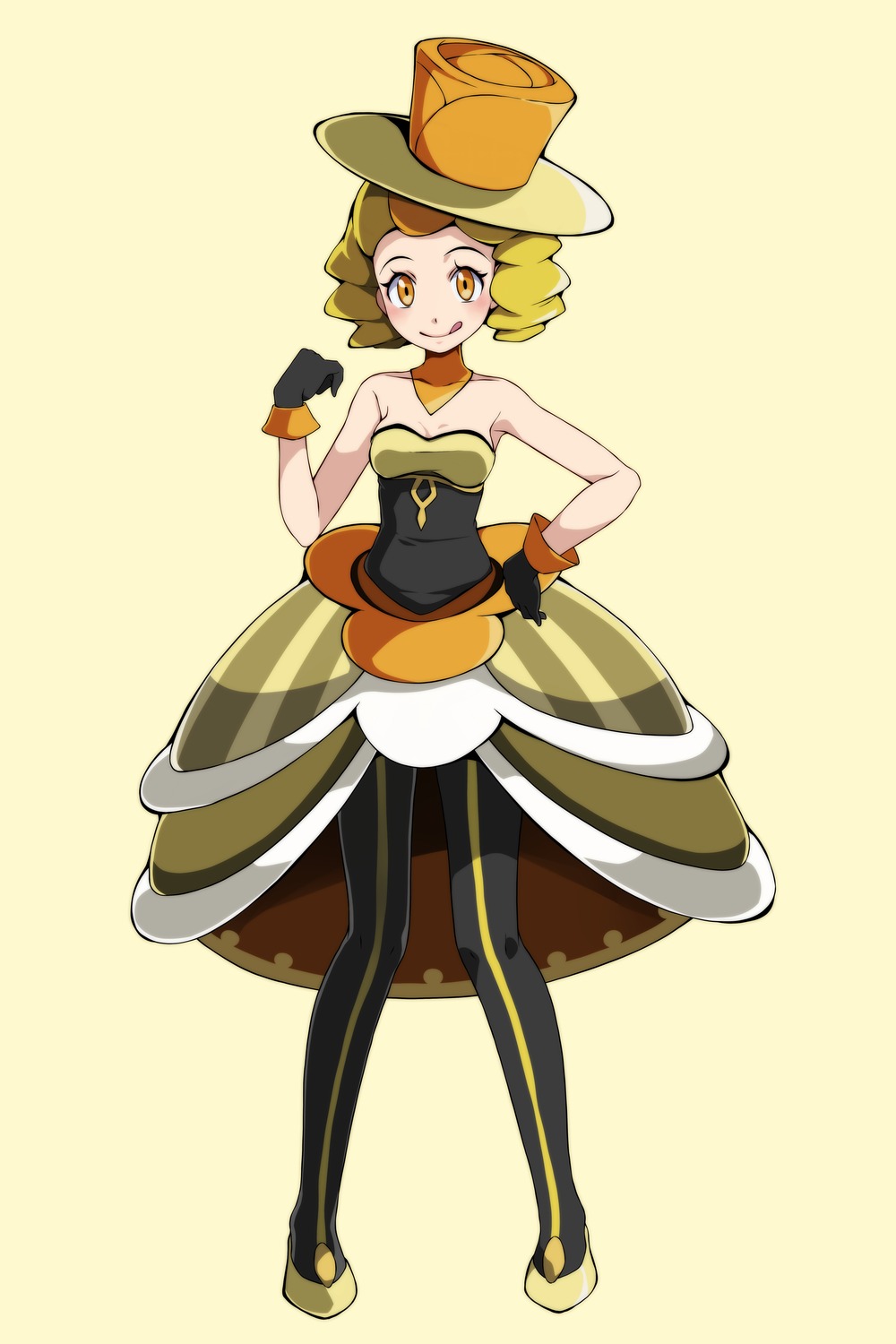 cleavage dress lanuit_(pokemon) no_bra pantyhose pokemon pokemon_oras pokemon_xy tsukishiro_saika