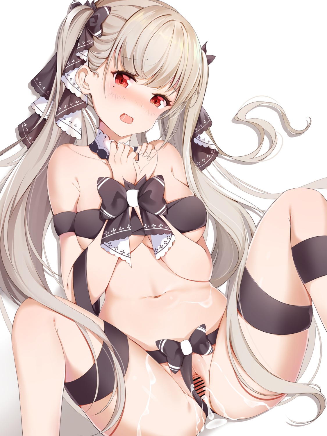 azur_lane bondage censored cum formidable_(azur_lane) miaogujun naked_ribbon pussy